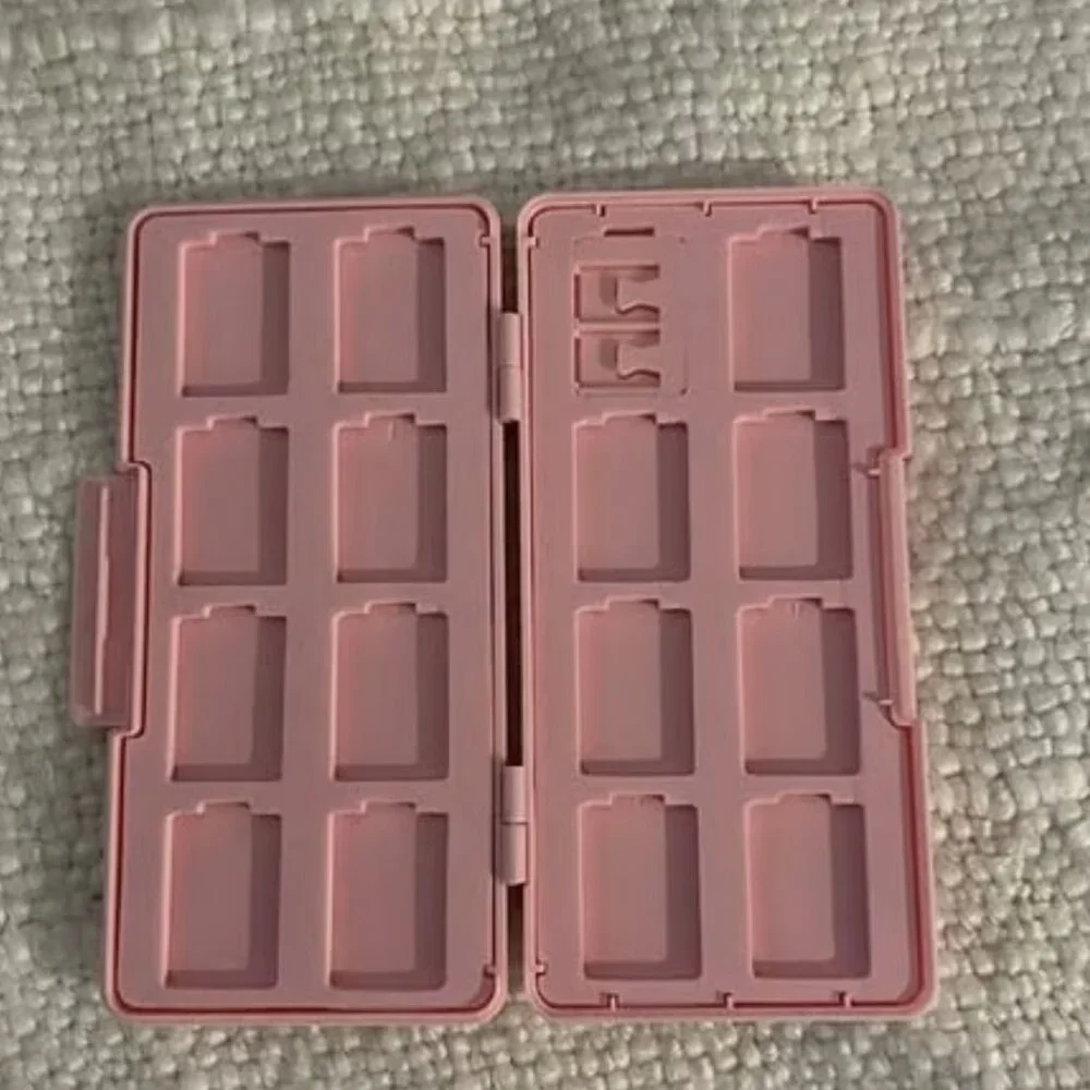 Cute Pink Game Card Case for Nintendo Switch Games with 2 Micro SD Slots
